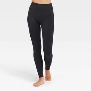 Spanx Seamless Black High Waisted Full Length Leggings Size Small